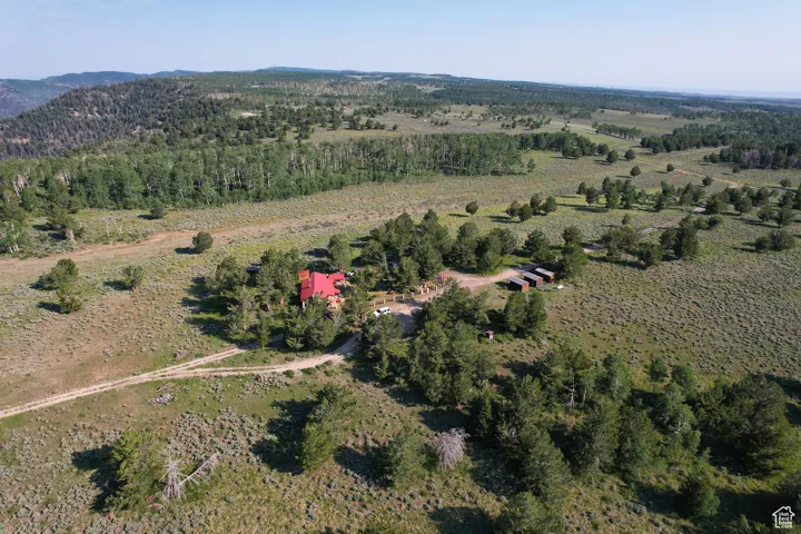 Aerial view of property's location featuring rural landscape