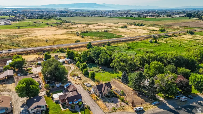 Aerial view of sparsely populated area