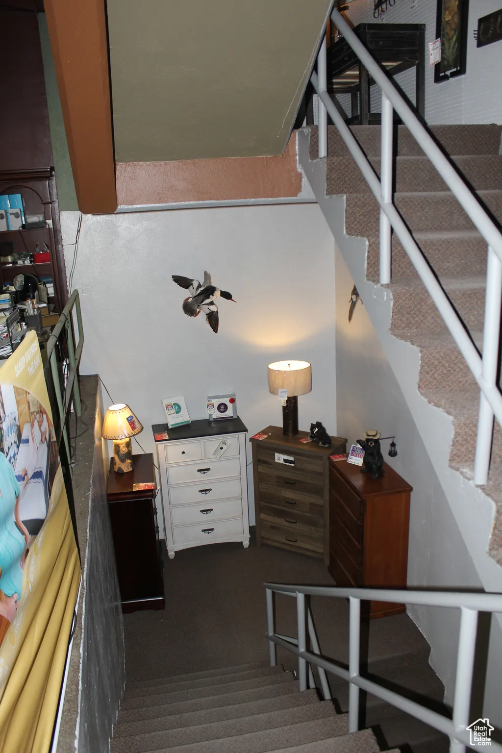 Stairs with carpet floors