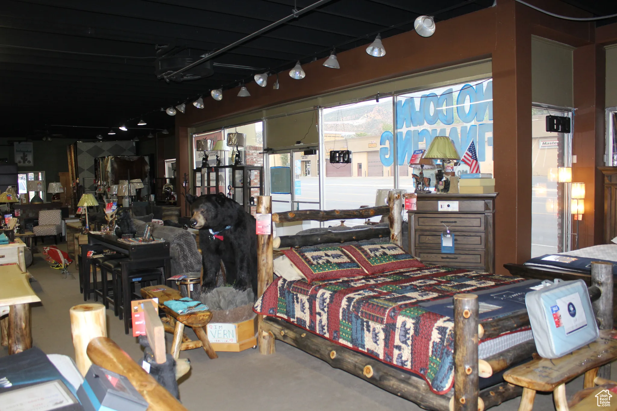 Bedroom with track lighting