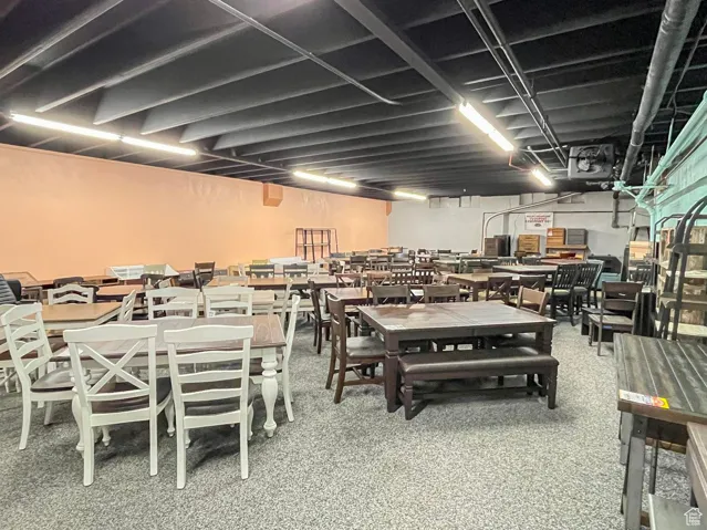 View of carpeted dining area