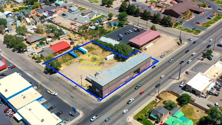 Aerial overview of property's location with property boundaries highlighted