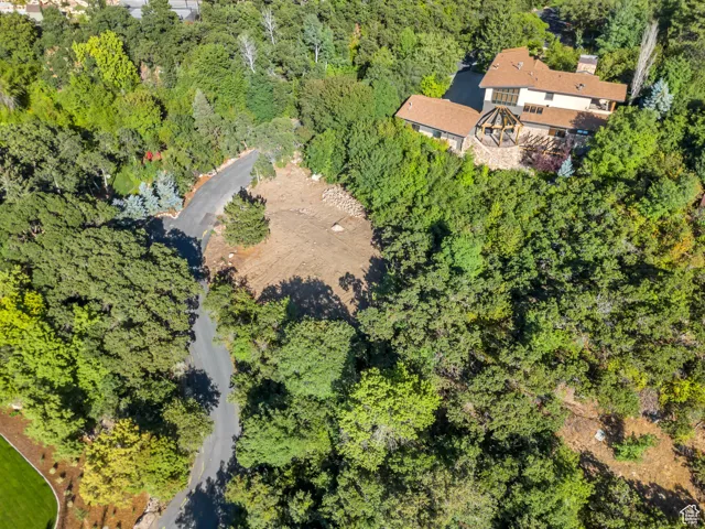 View of property location featuring a forest