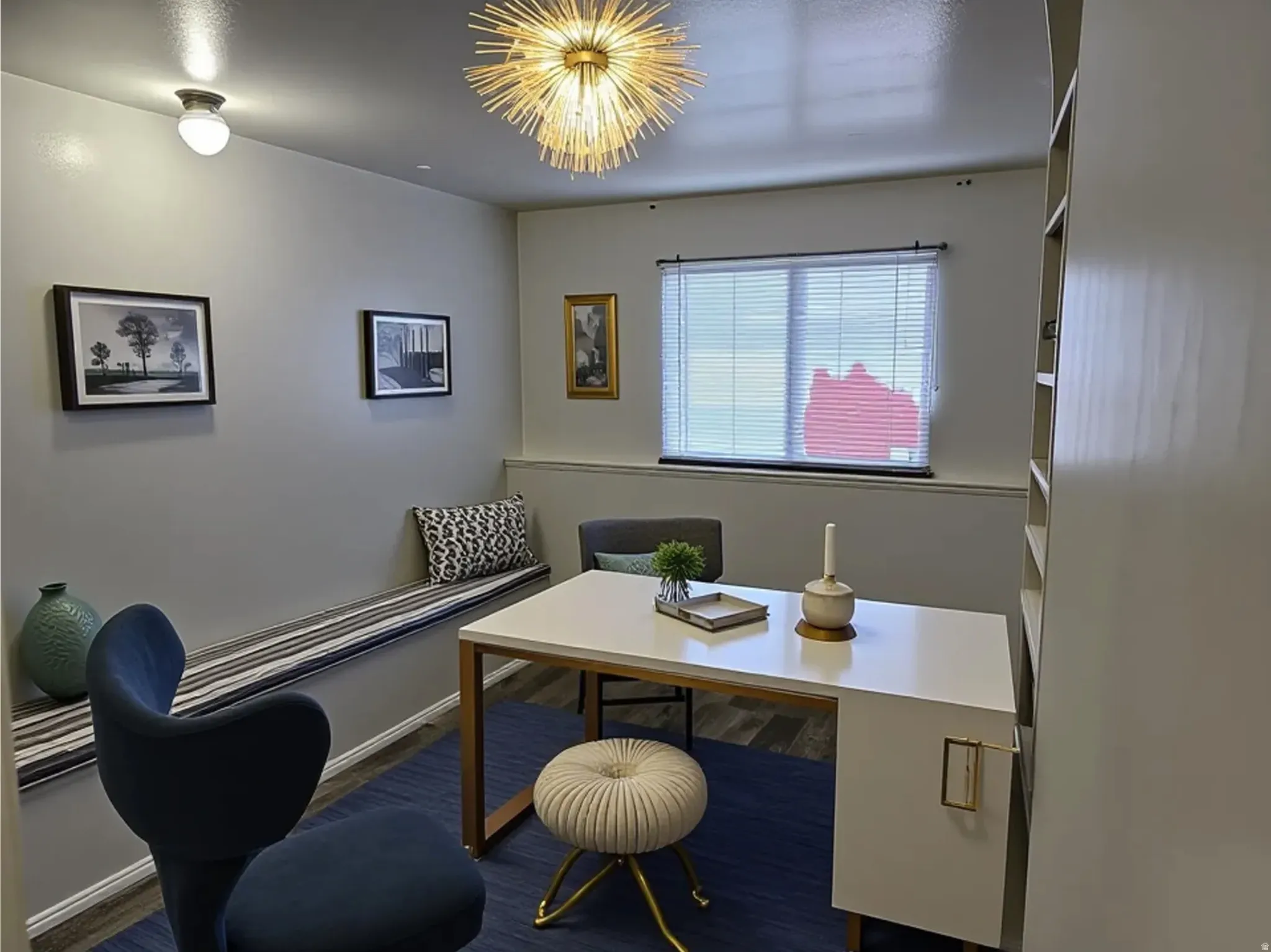 Home office AI generated furniture to show options & scale.