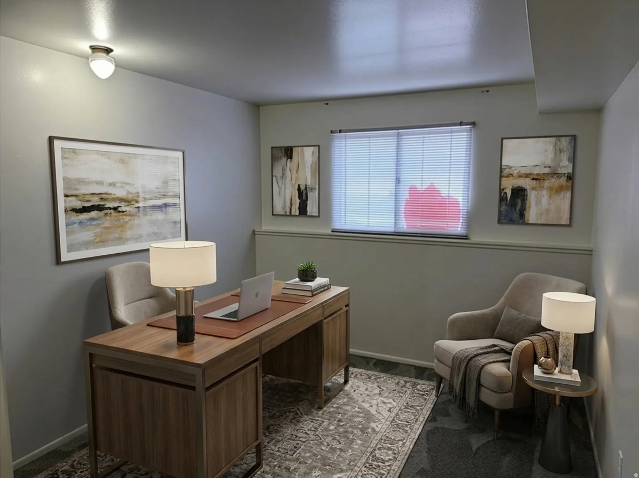 Home office AI generated furniture to show options & scale.