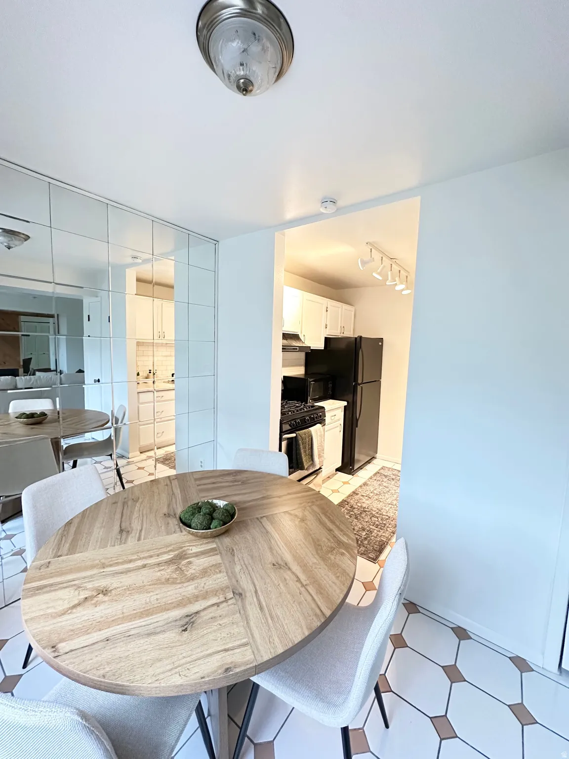 Dining room with light floors