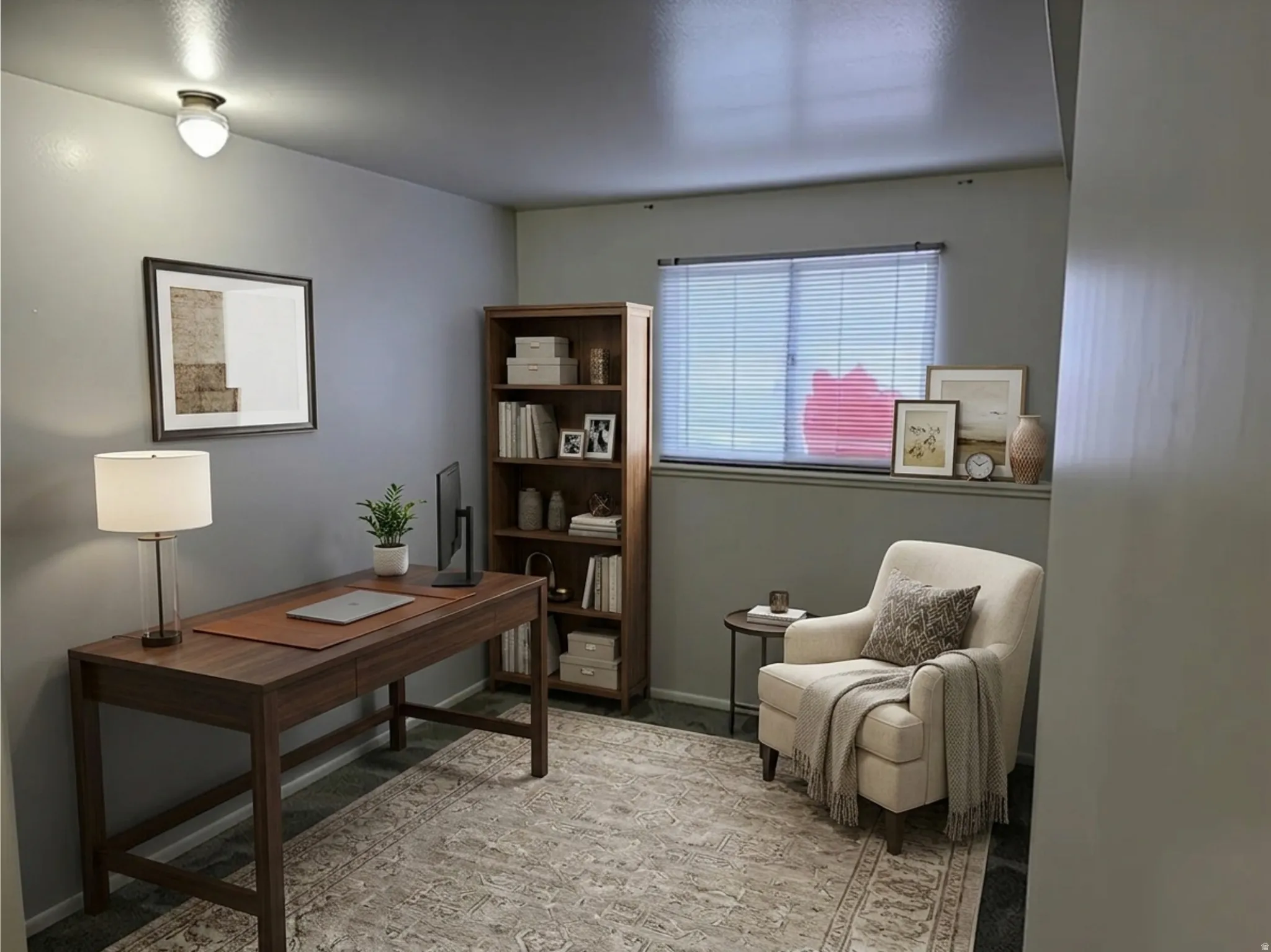 Home office AI generated furniture to show options & scale.