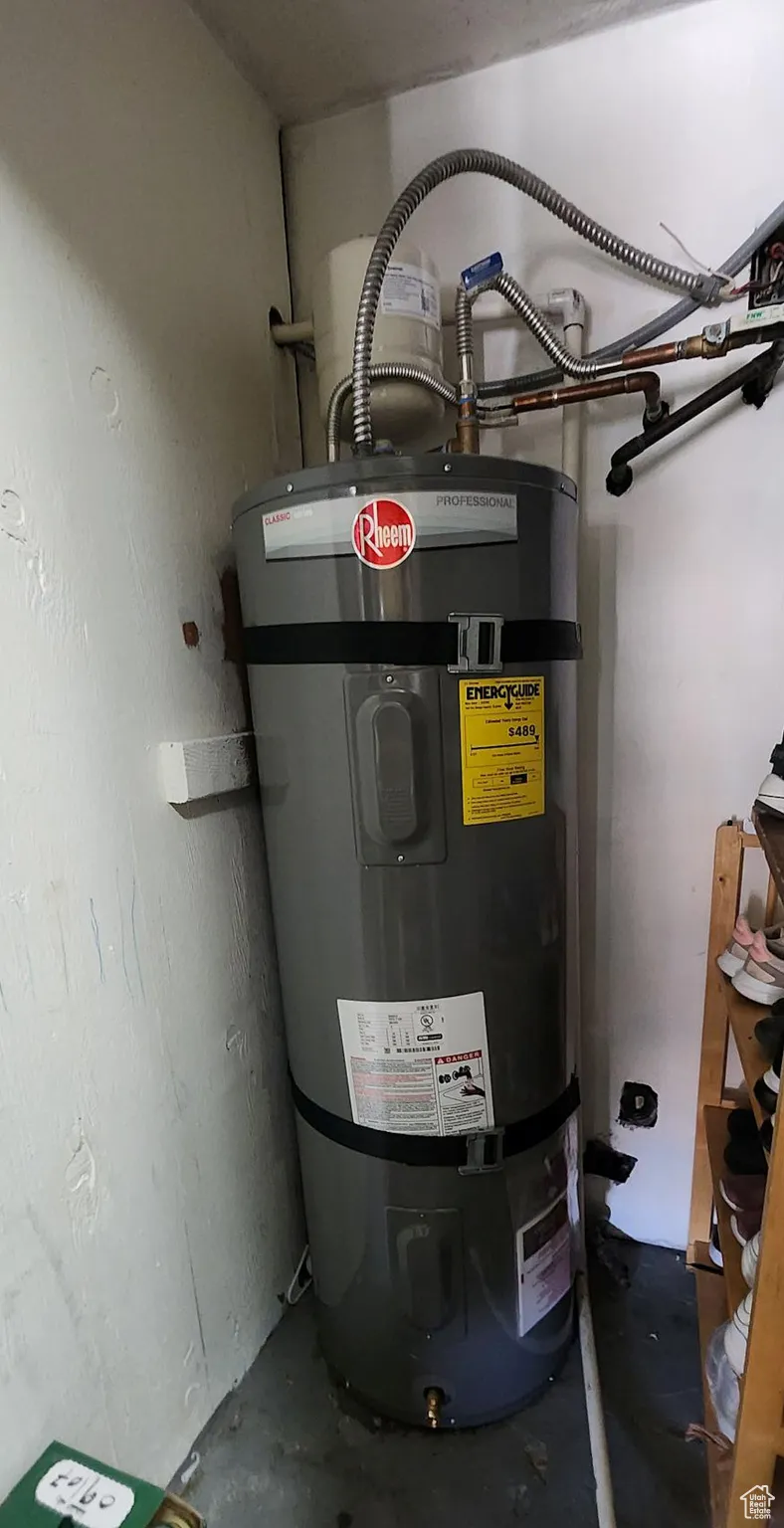 Utilities with strapped water heater