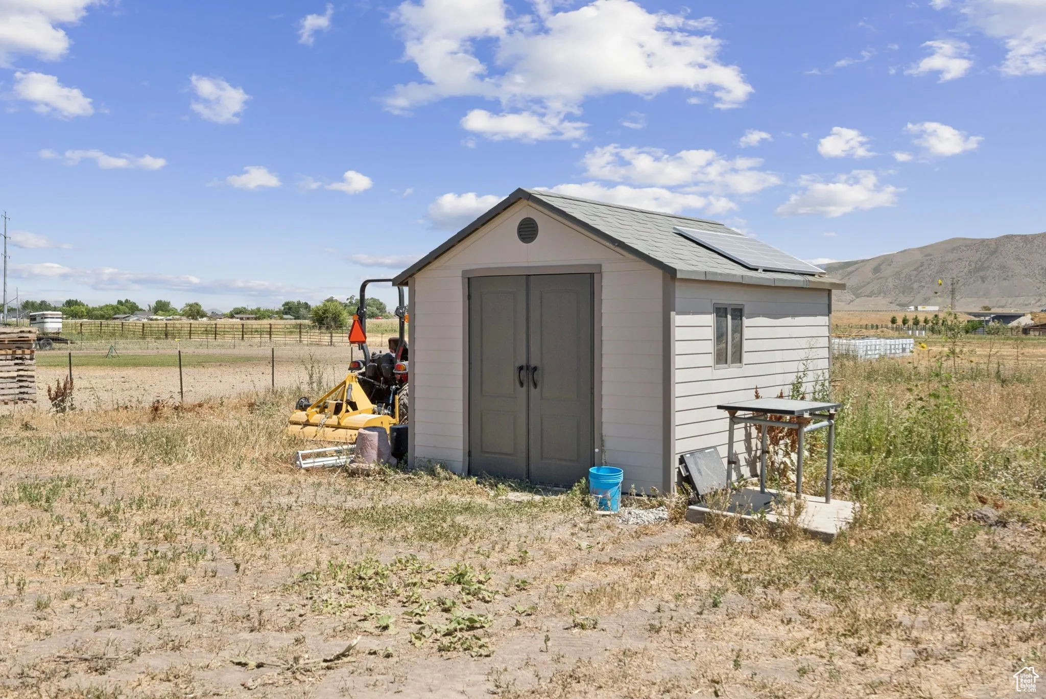 View of shed with a view of countryside