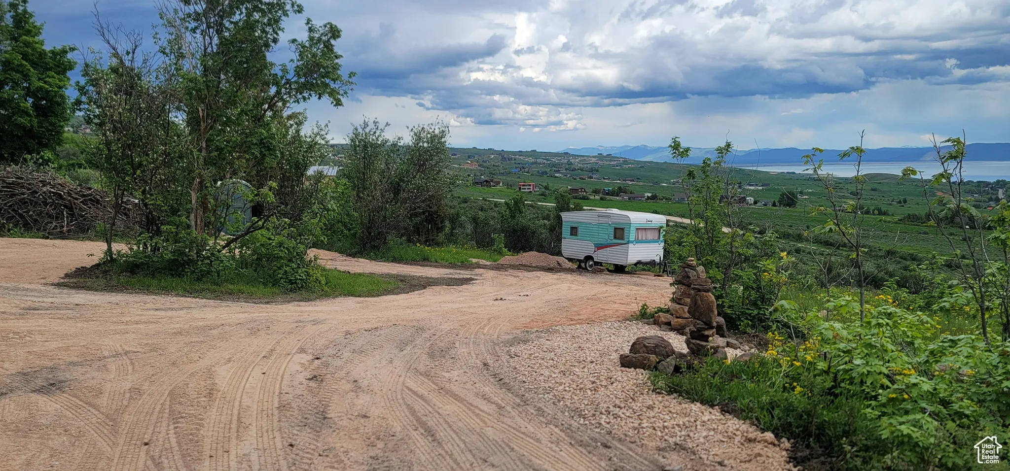 View of street with a view of countryside and a mountain view