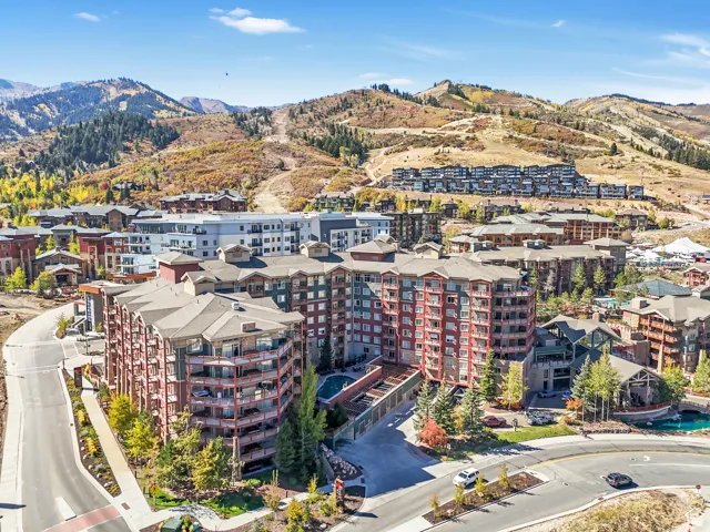 Aerial view of a mountain backdrop