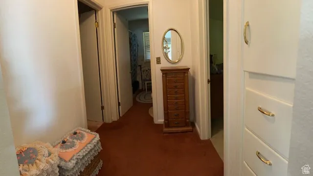 Corridor featuring carpet