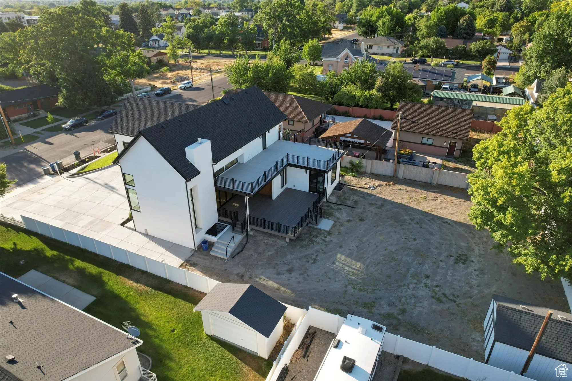 Aerial view of residential area