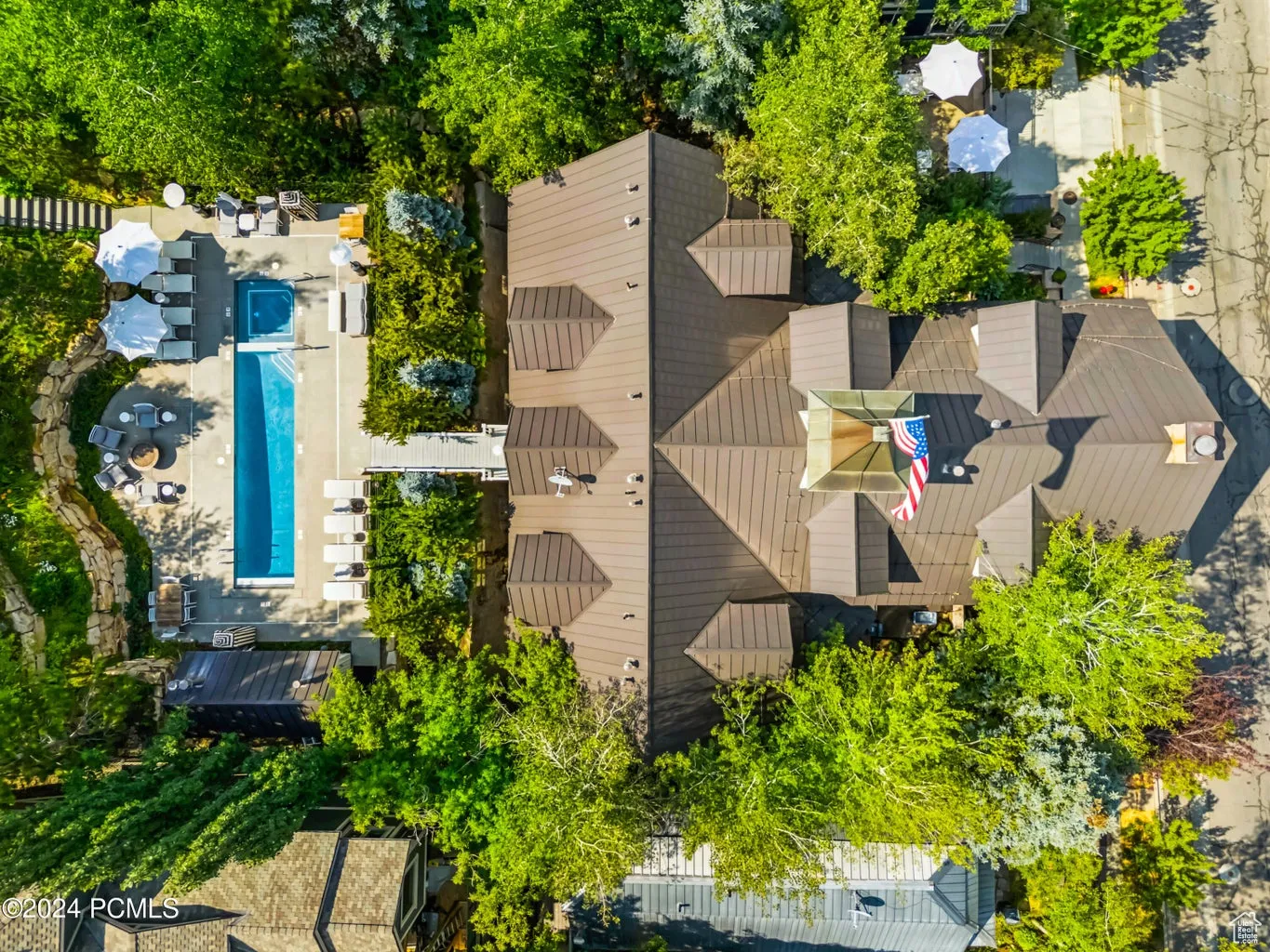 Bird's eye view of a pool