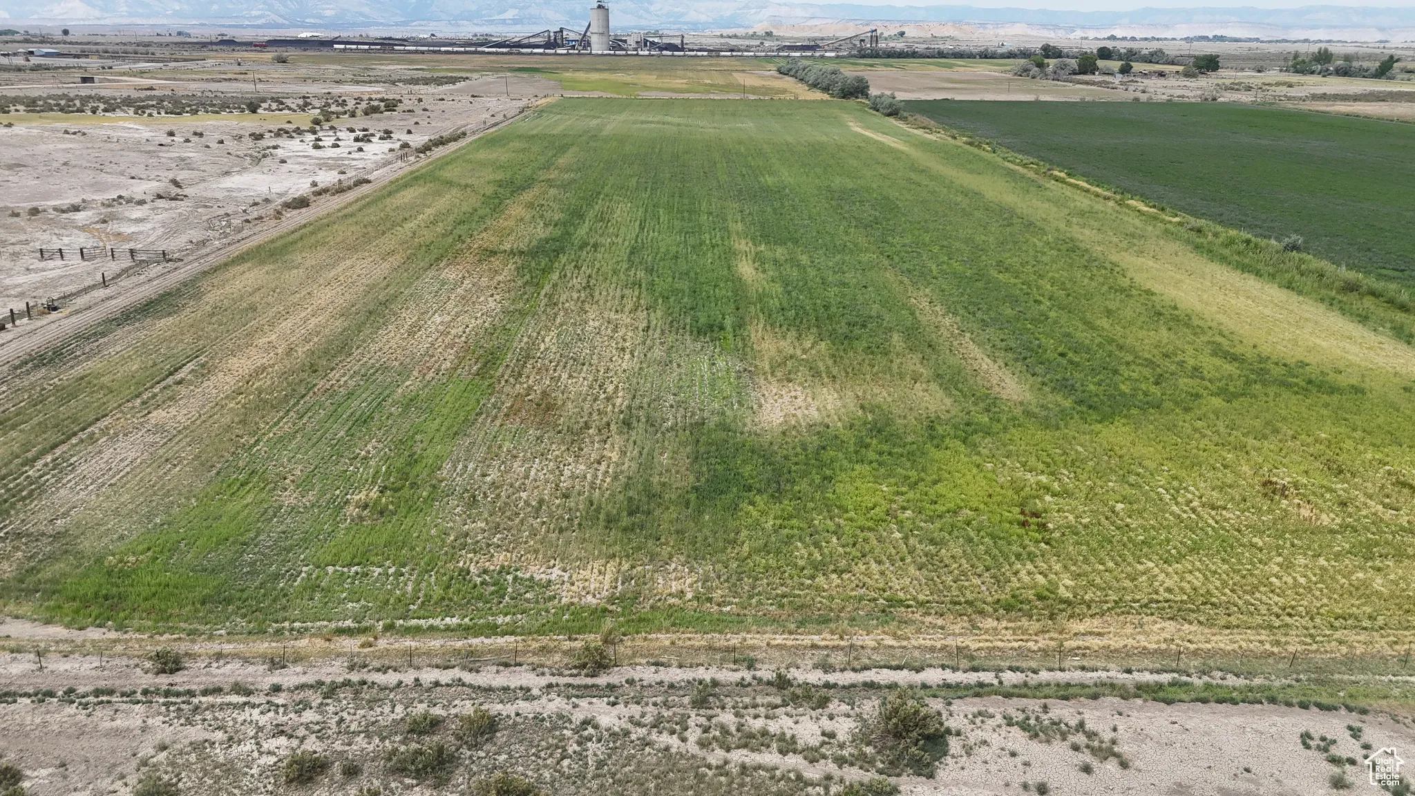Aerial view of sparsely populated area