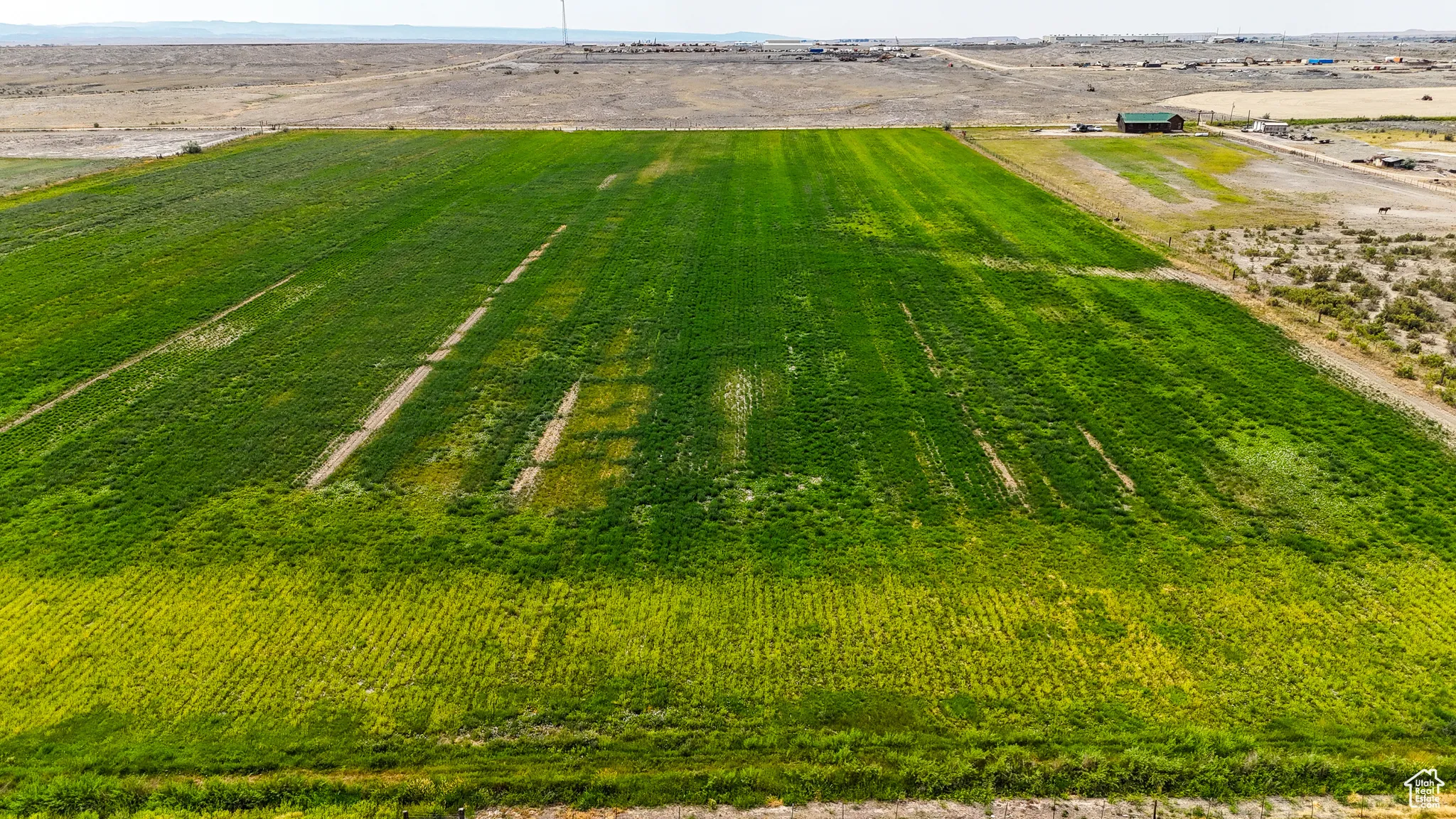 Aerial view of sparsely populated area