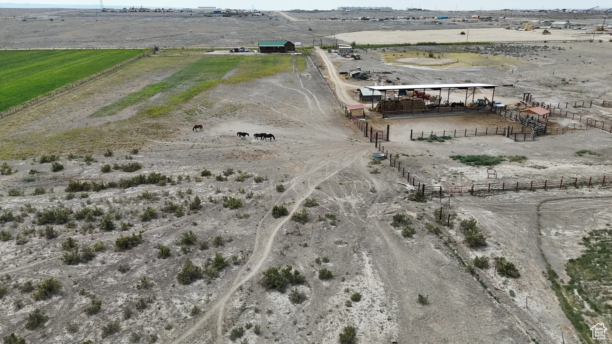 Aerial view of sparsely populated area