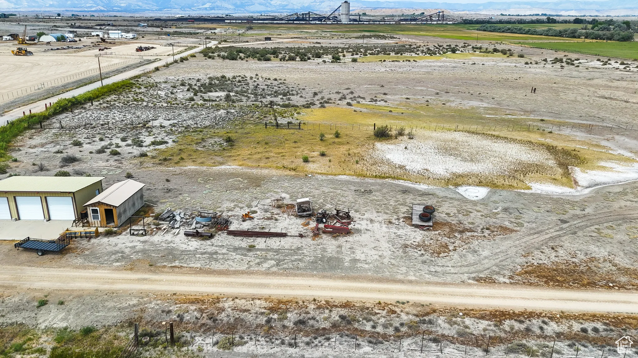 Aerial view of sparsely populated area