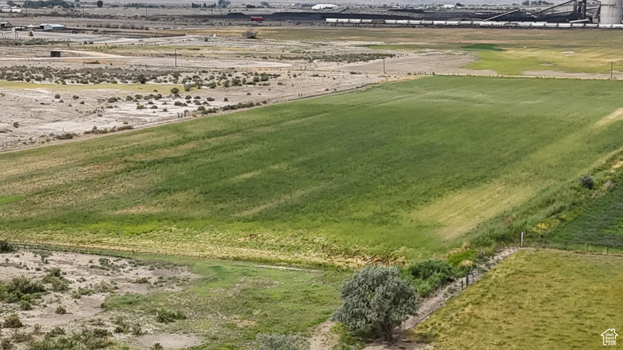 Aerial view of sparsely populated area