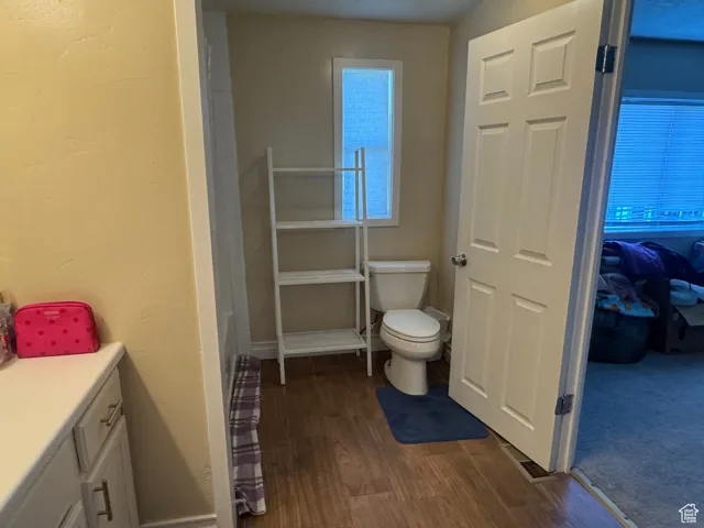 Full bath with wood finished floors, a bathtub, and vanity