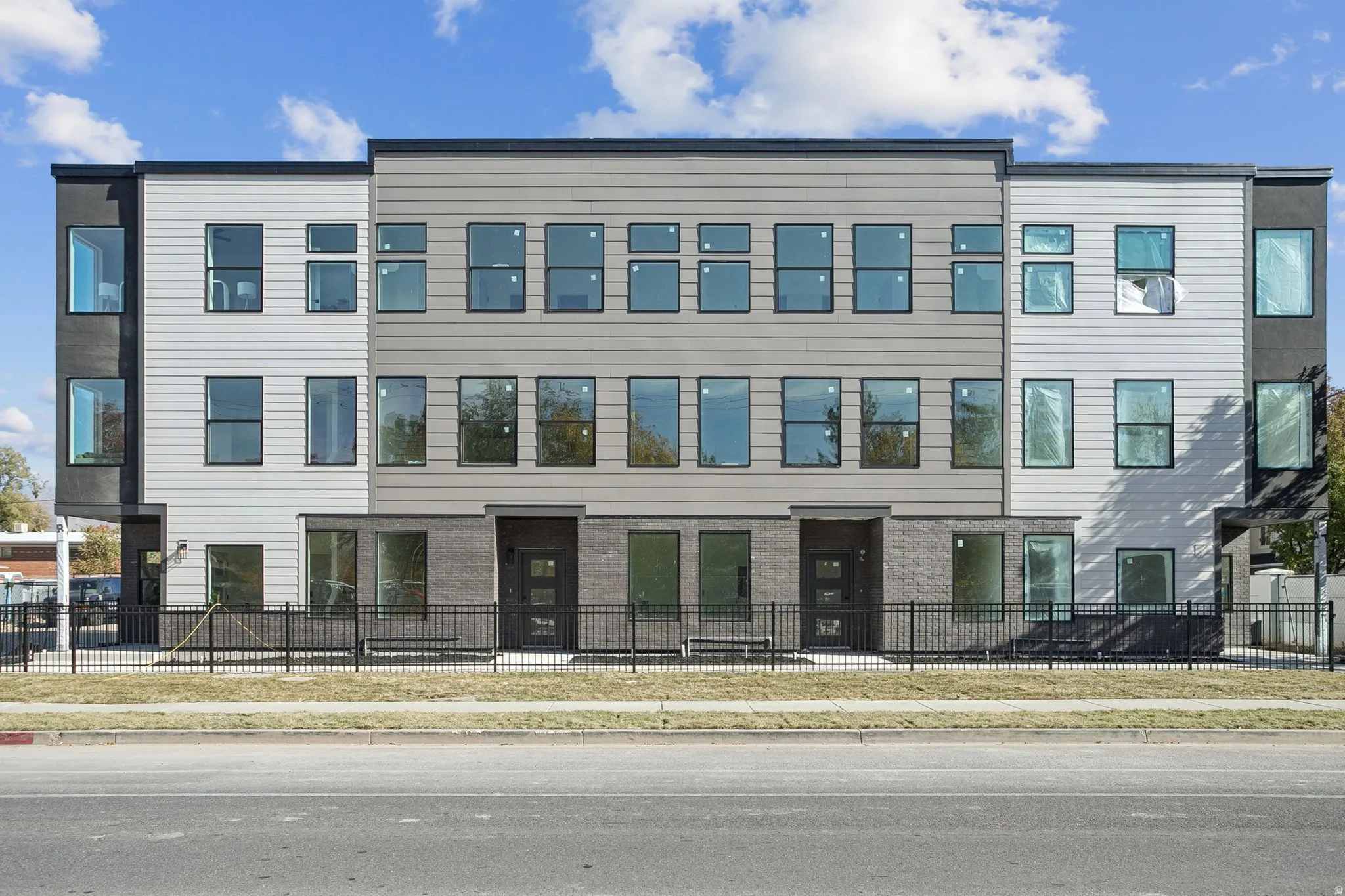 Contemporary house with brick siding
