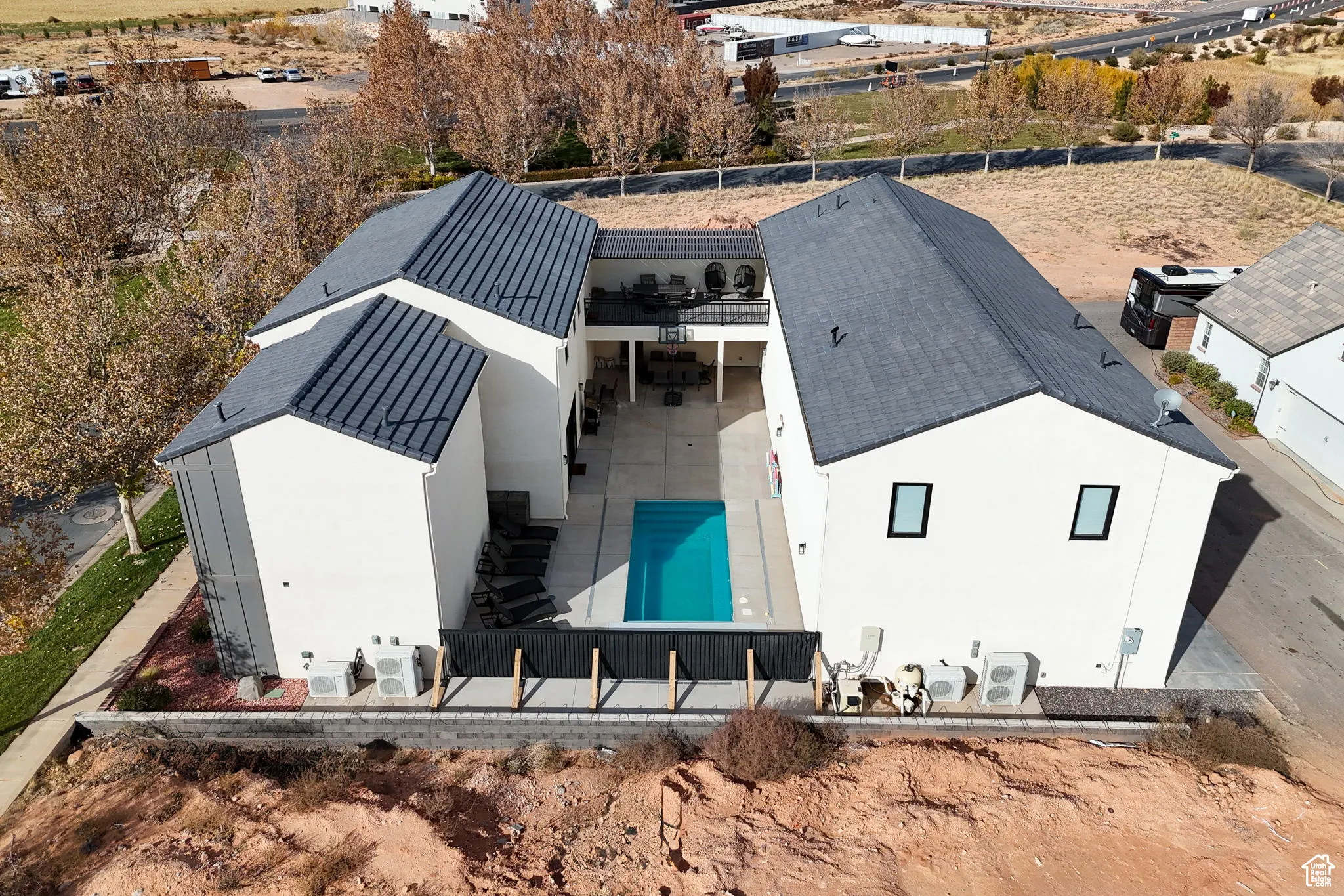 Bird's eye view of a pool