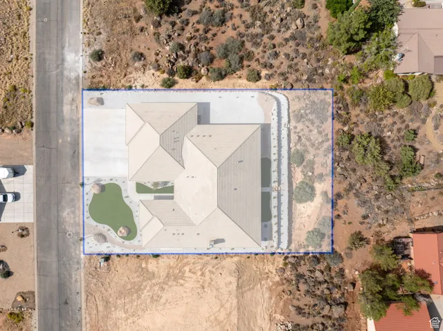 Aerial view of property's location featuring property boundaries highlighted
