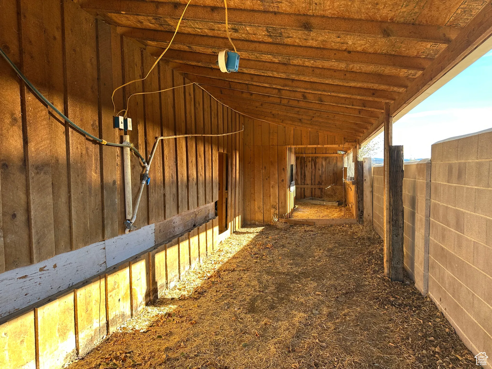 View of horse barn