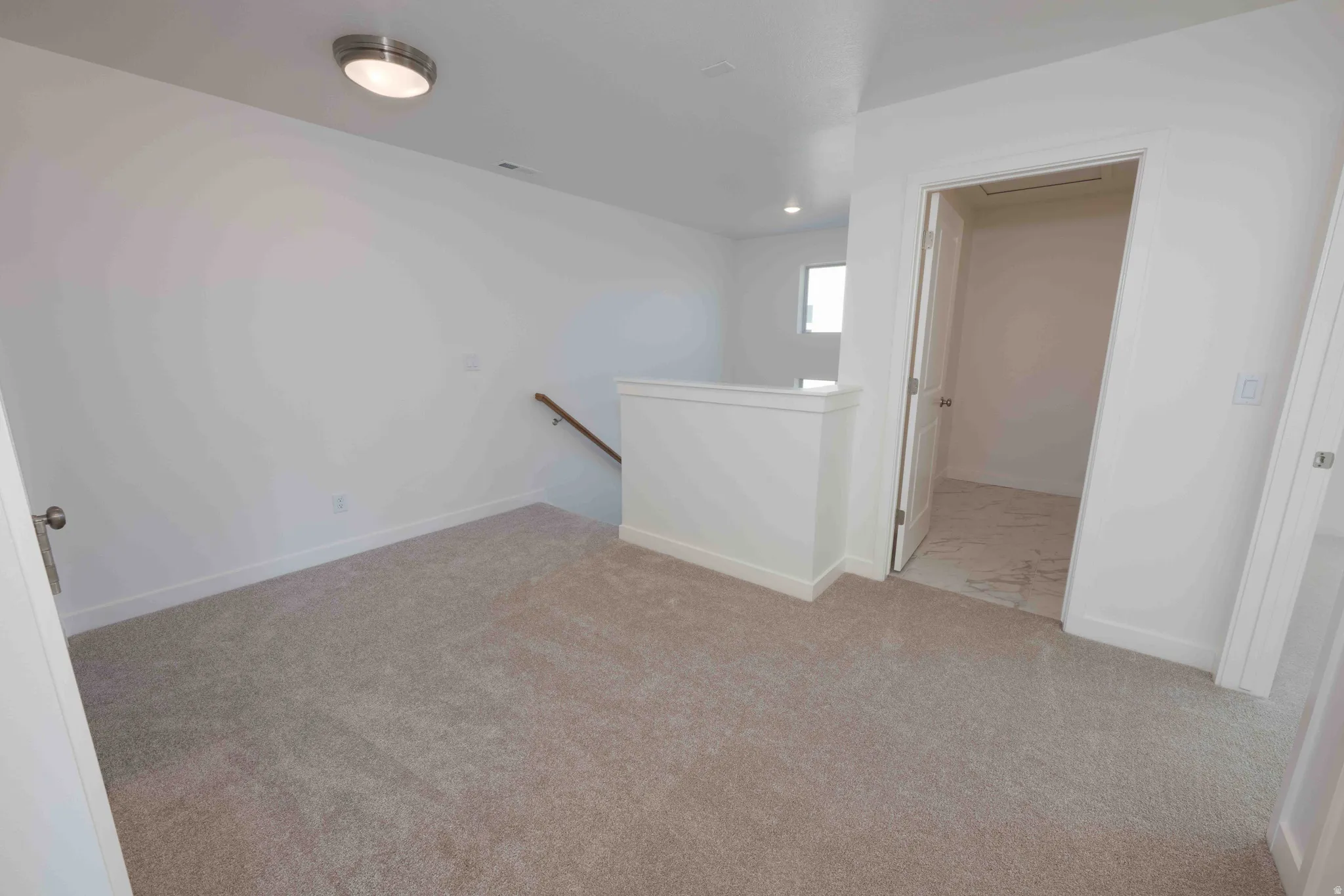 Unfurnished room featuring carpet floors and recessed lighting