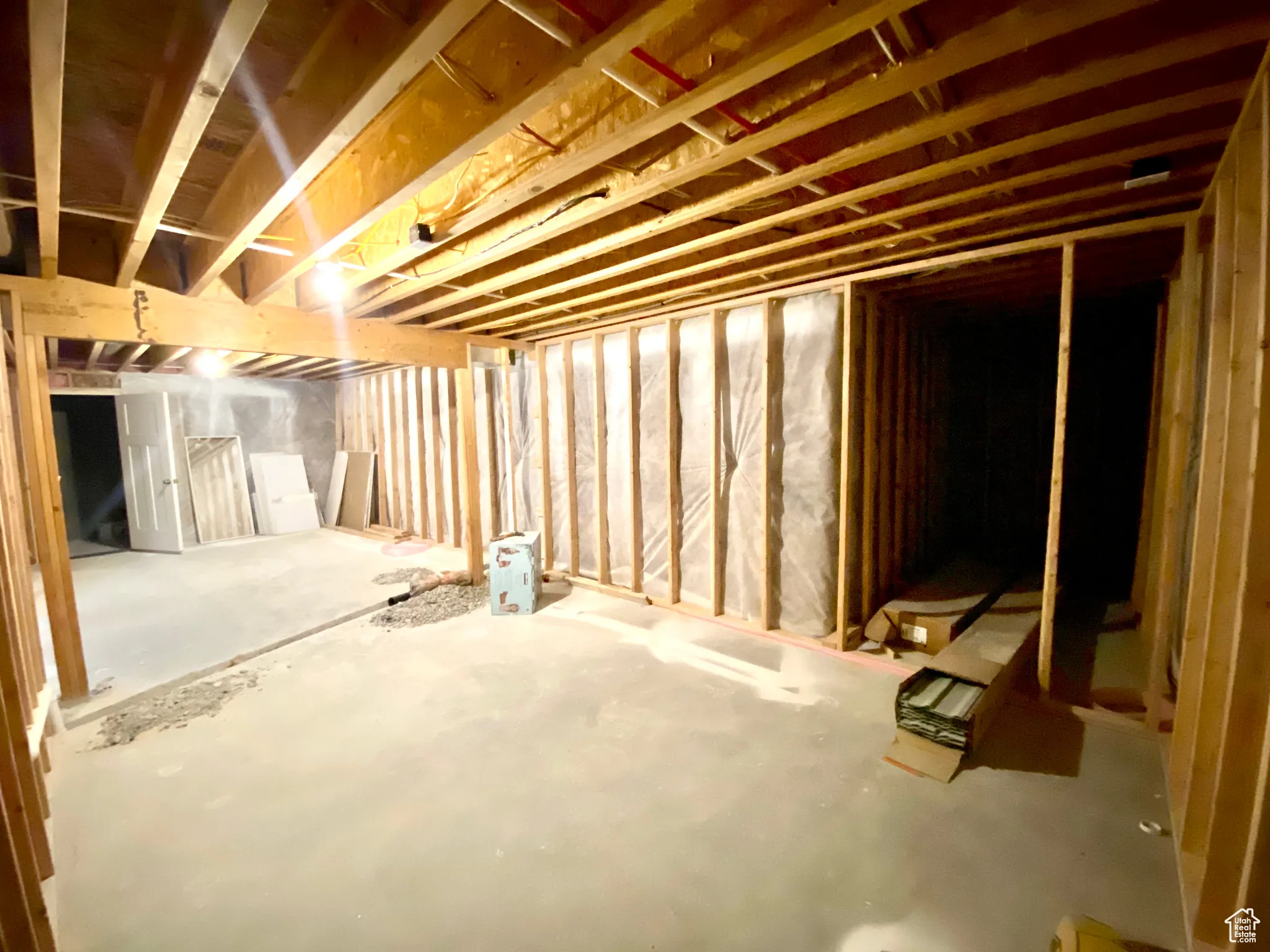 View of Big, fun family room ready to have sheet rock dropped.