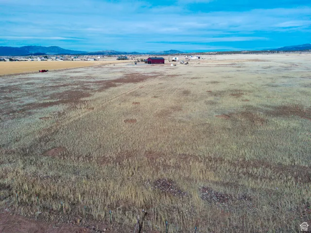Overview of rural landscape featuring mountains