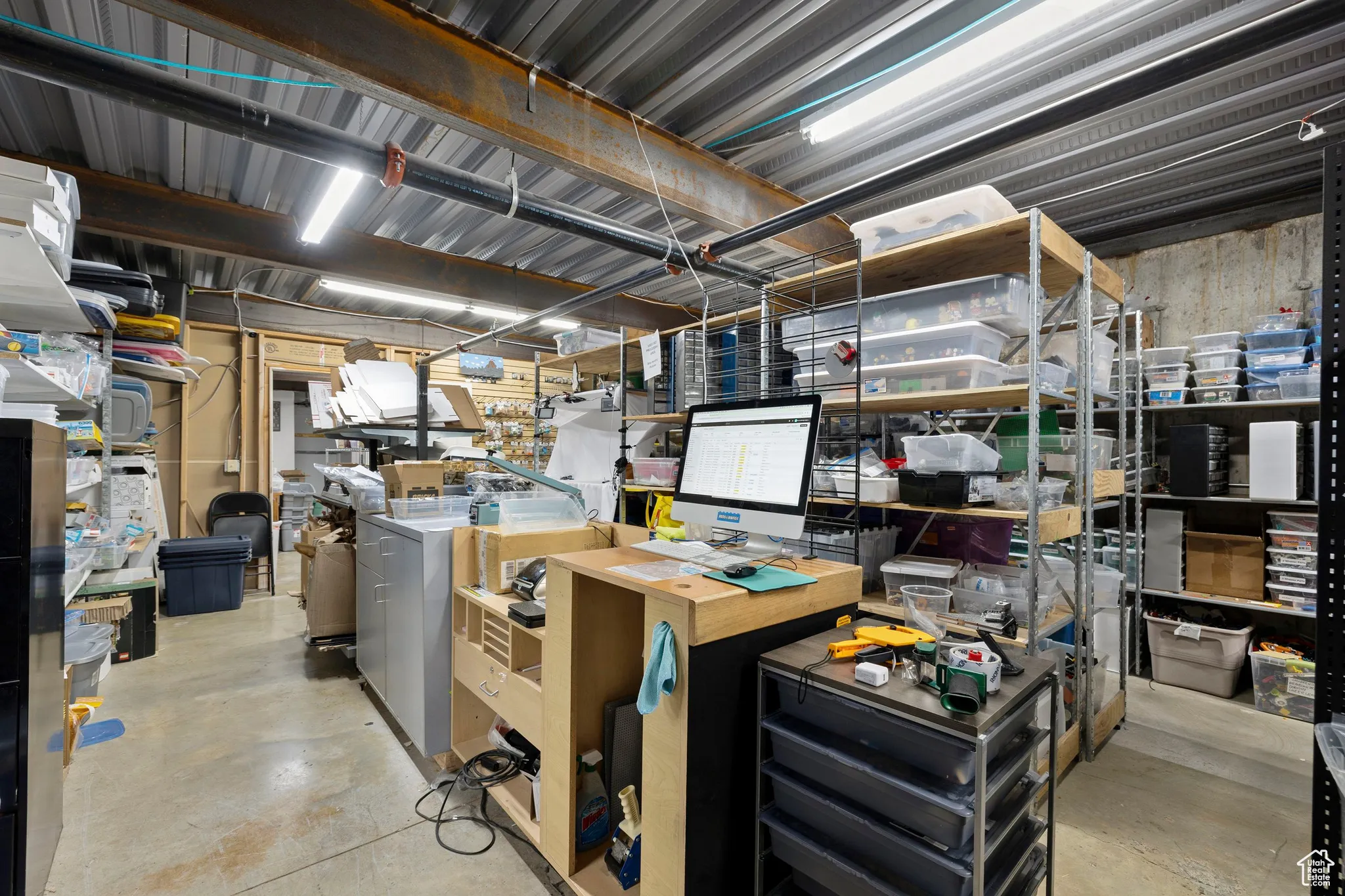 Basement with separate washer and dryer