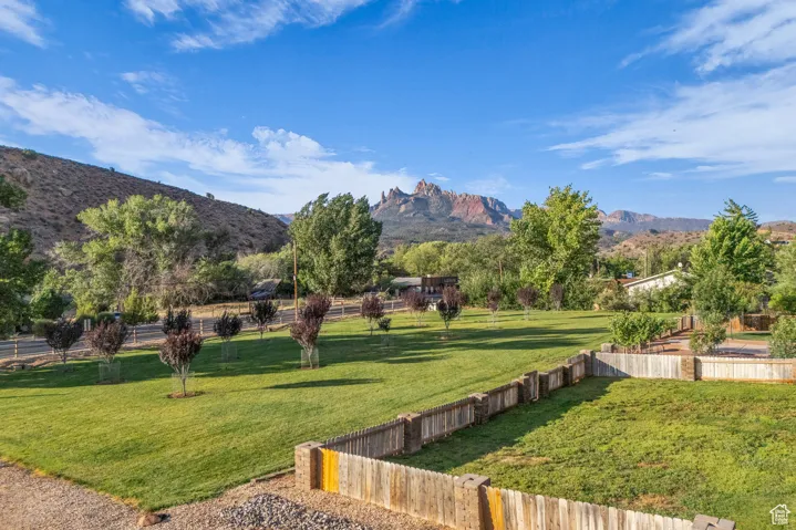 View of community featuring a mountain view and a view of rural / pastoral area
