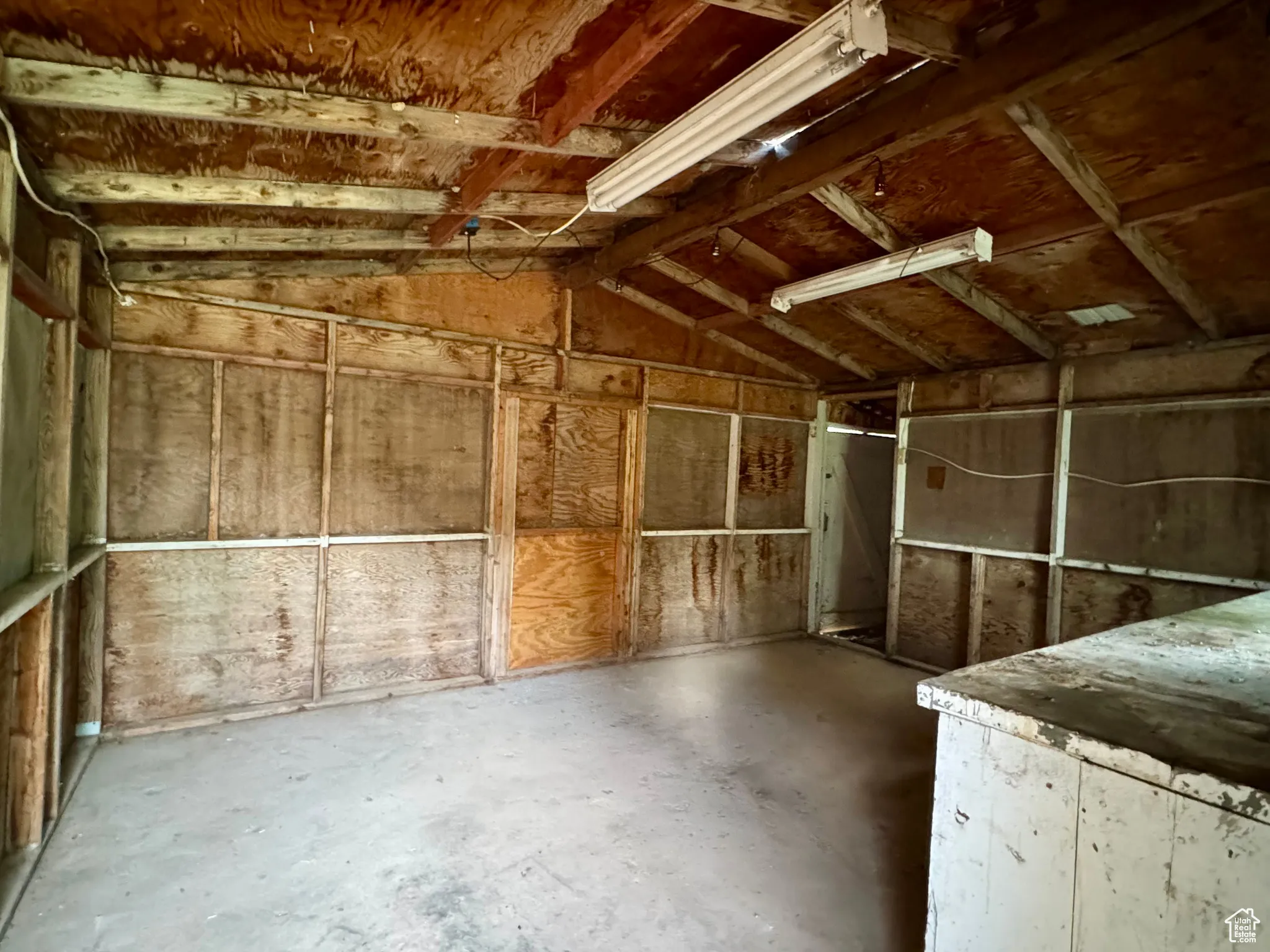 Storage room featuring a garage