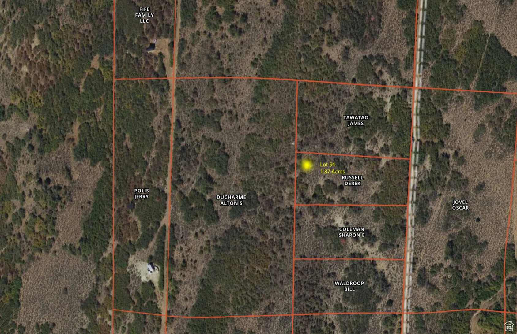 Aerial view of property's location