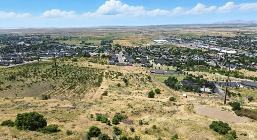 Aerial view of sparsely populated area