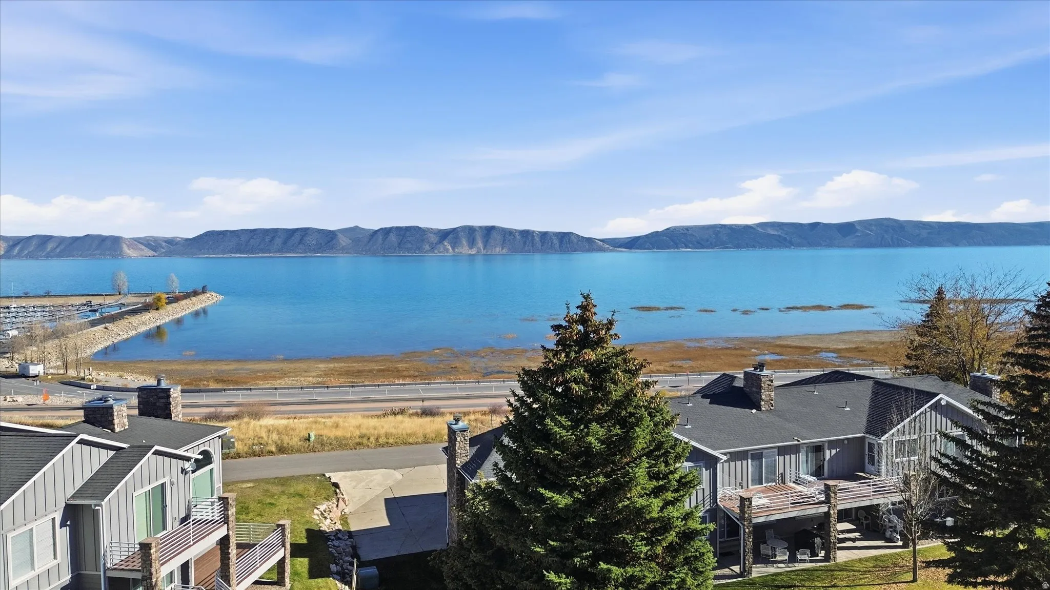 Water view with a mountain backdrop