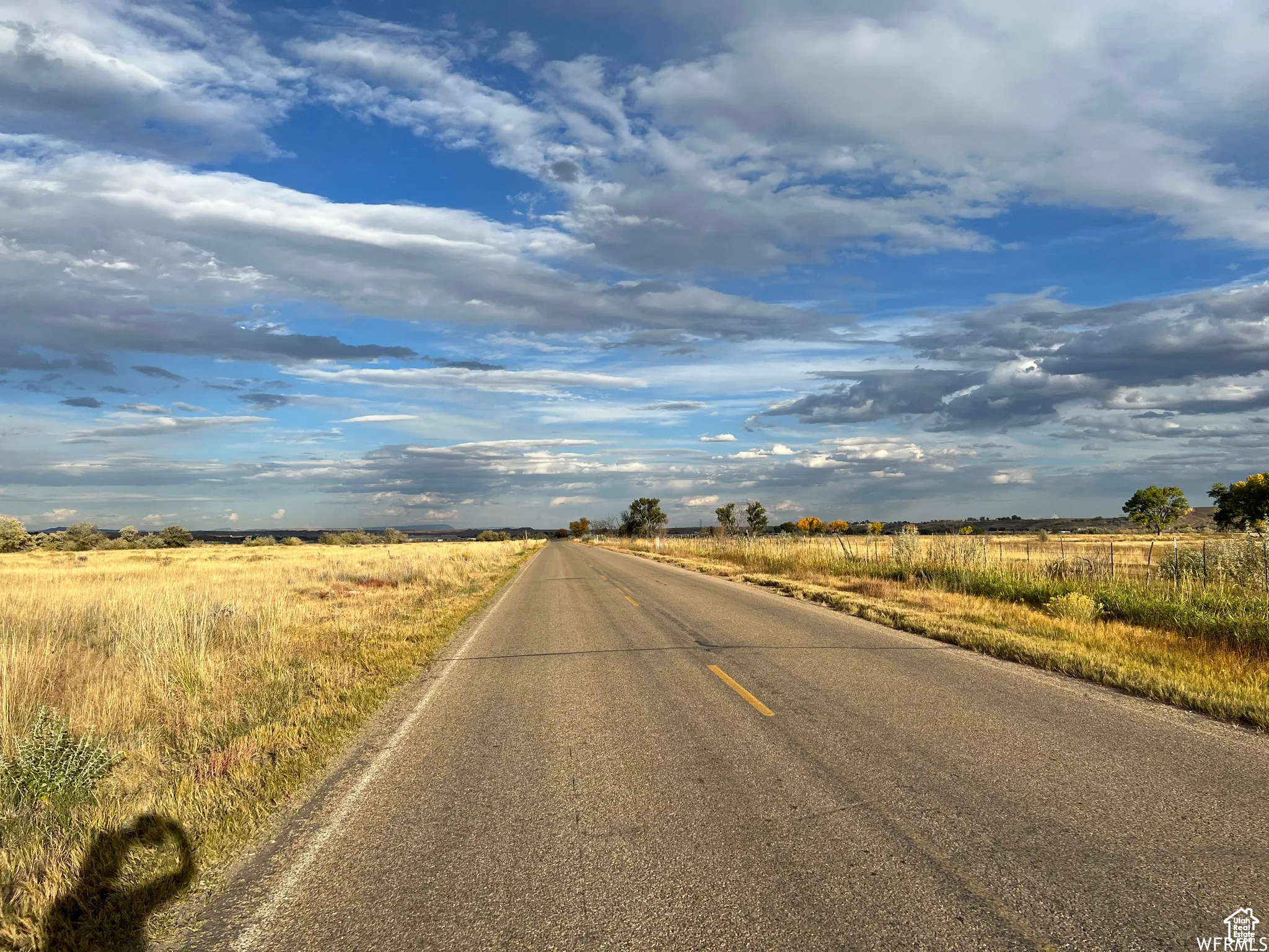 View of asphalt street featuring a view of rural / pastoral area
