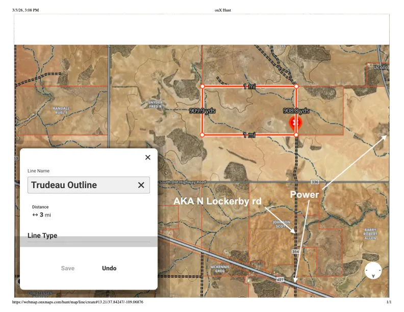 Aerial overview of property's location with property parcel outlined