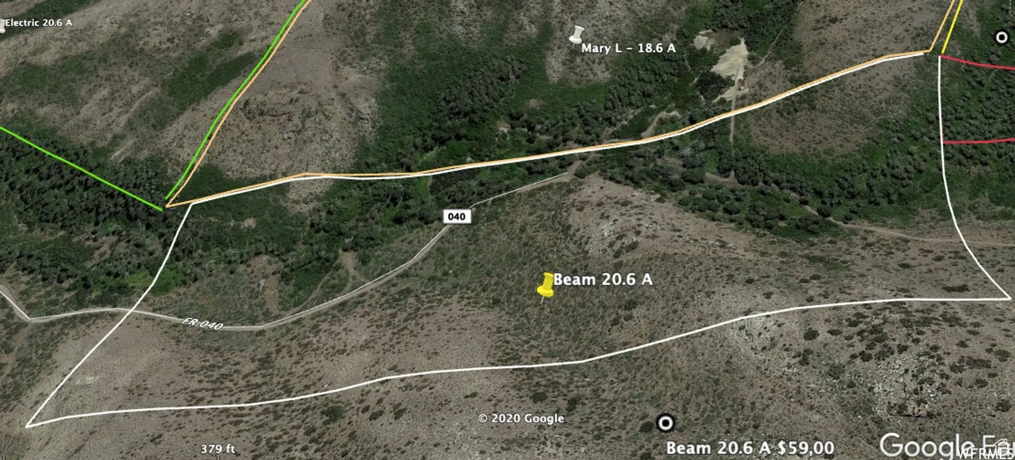 Map / location with property parcel outlined