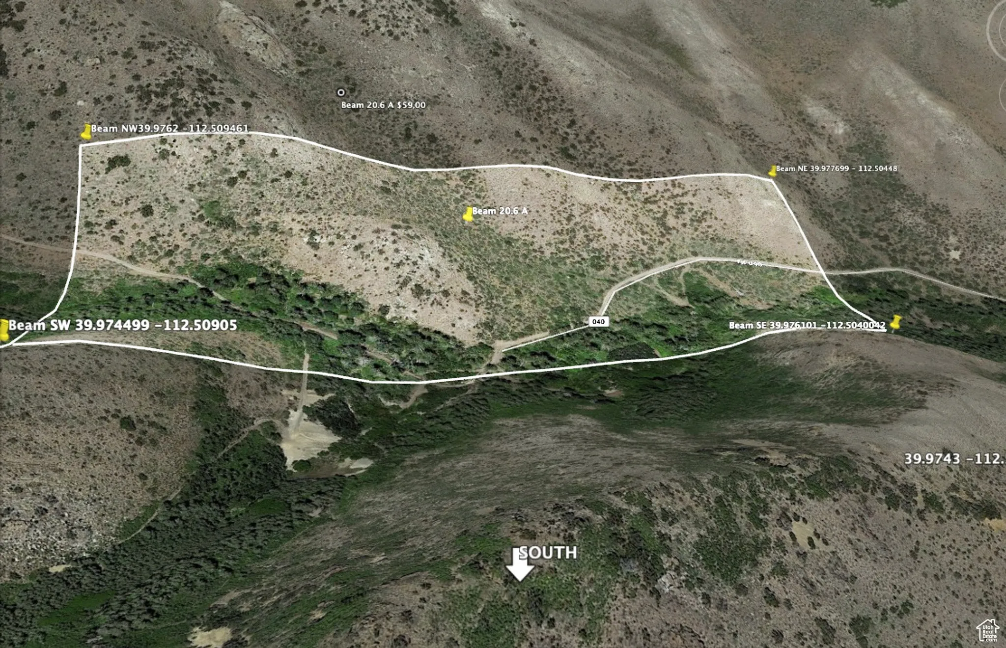 Aerial view of property's location