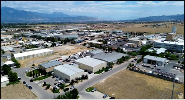 Aerial view of industrial structures