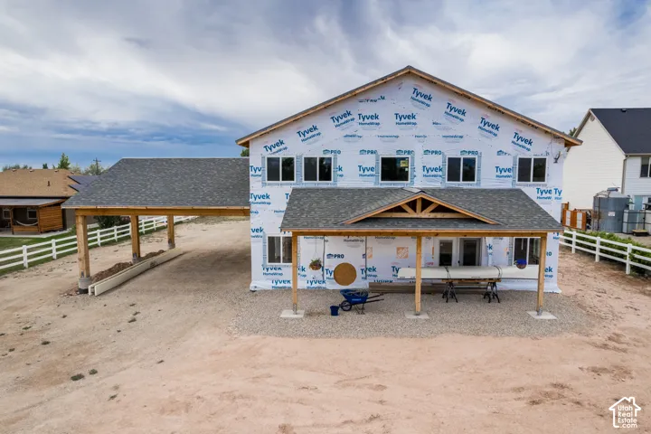 North Side. Back Covered Porch off Master Bedroom and Downstairs Living Room