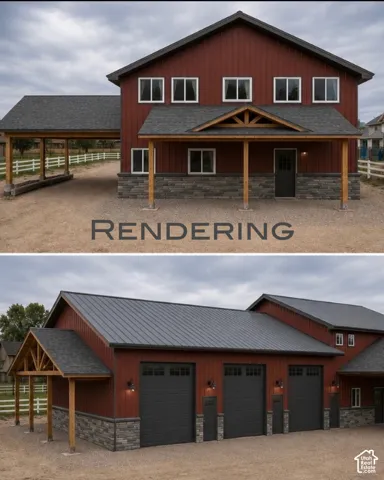 Architectural Rendering. Visual representation of the property's exterior design and structural components