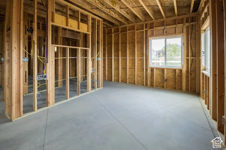 Master bedroom on main level looking into master bath area