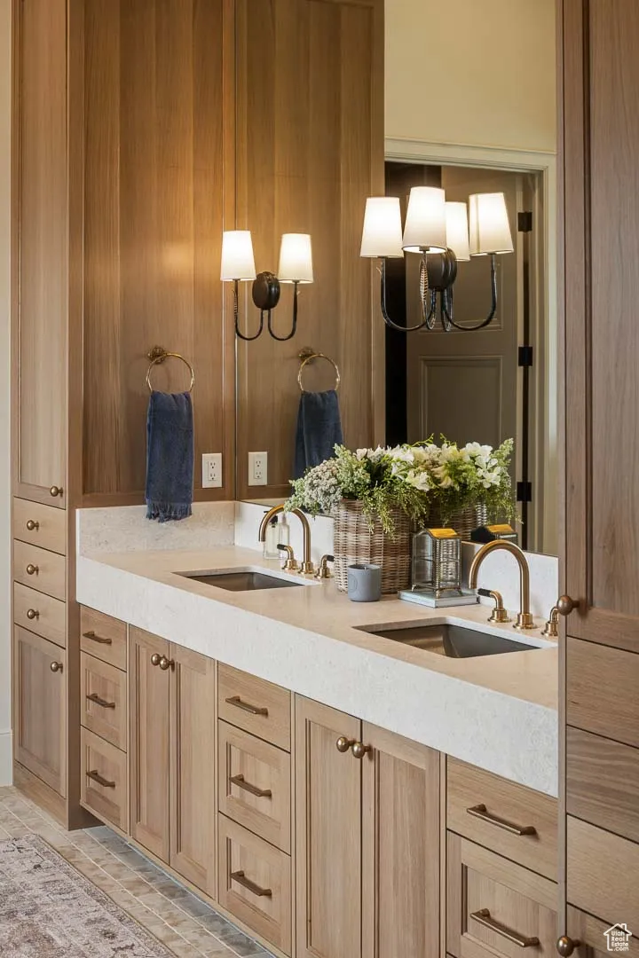 Full bathroom featuring double vanity