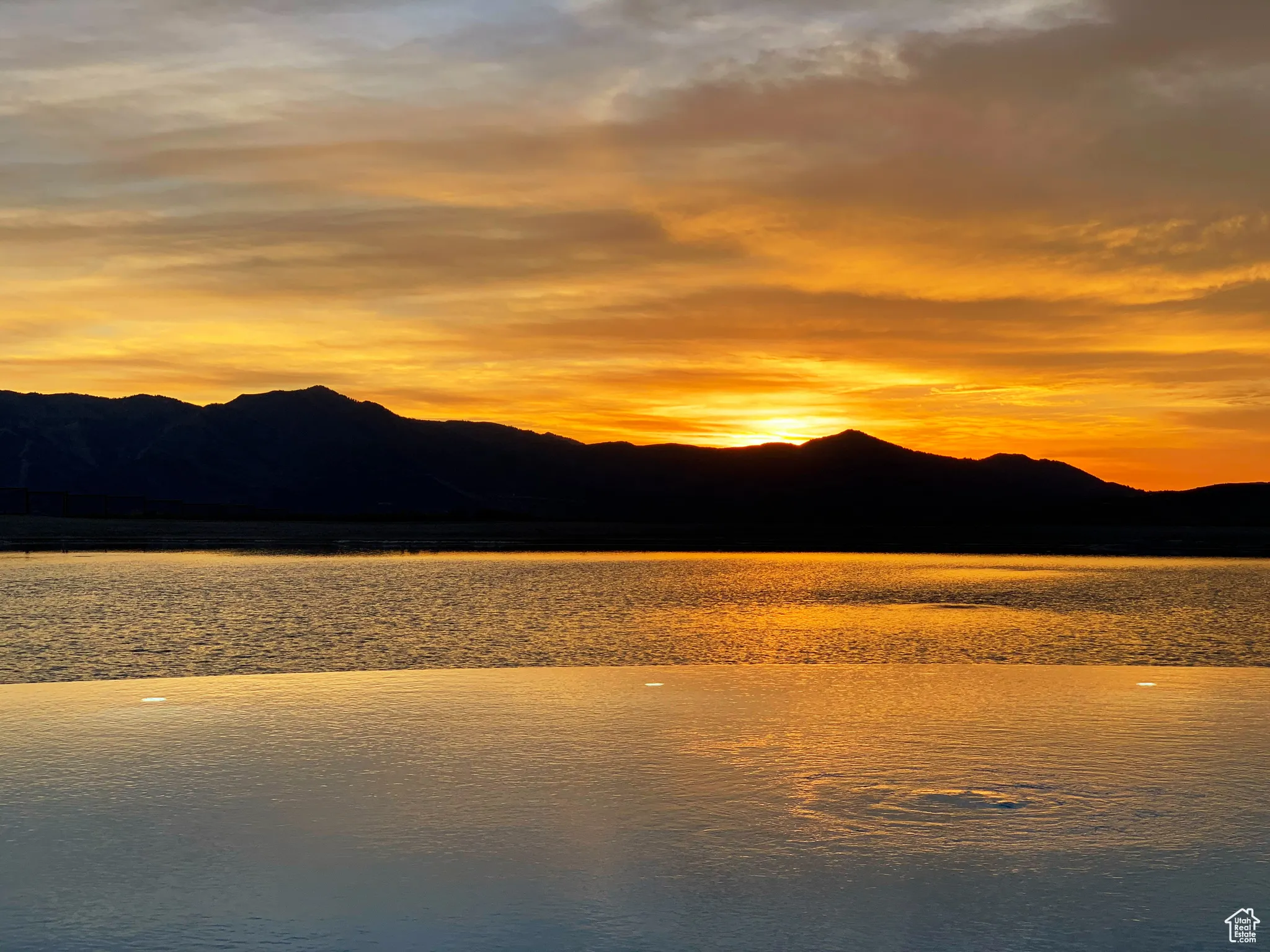 Water view with a mountainous background