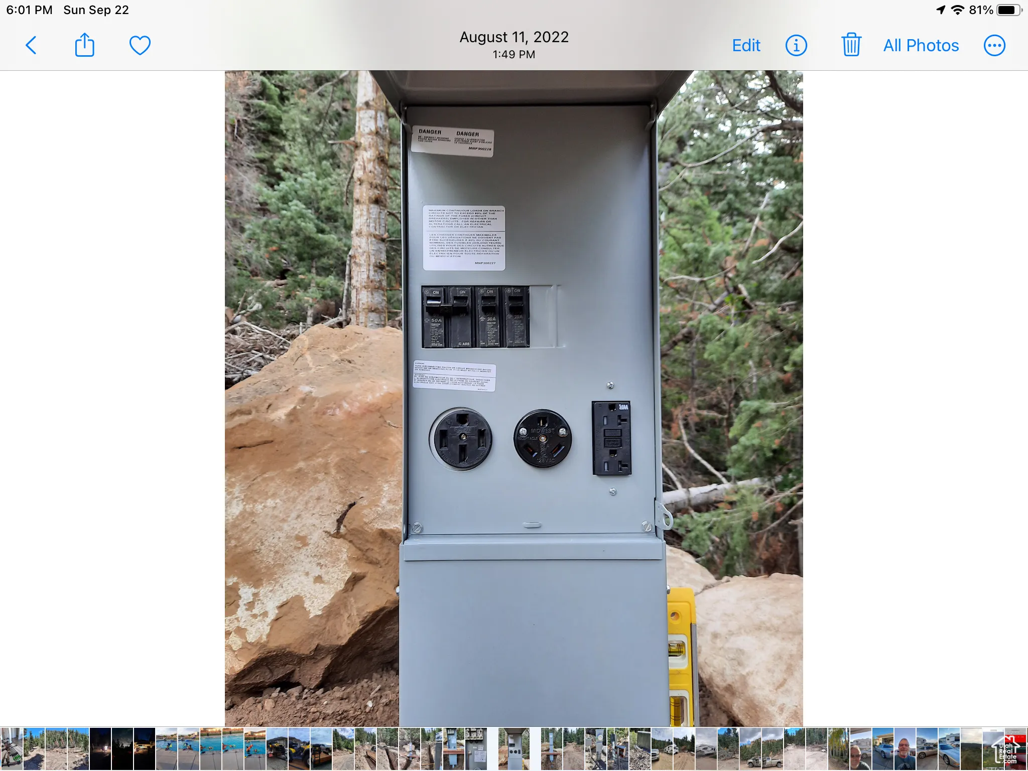 Exterior view of electric panel