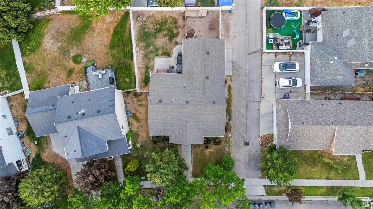 Aerial perspective of suburban area