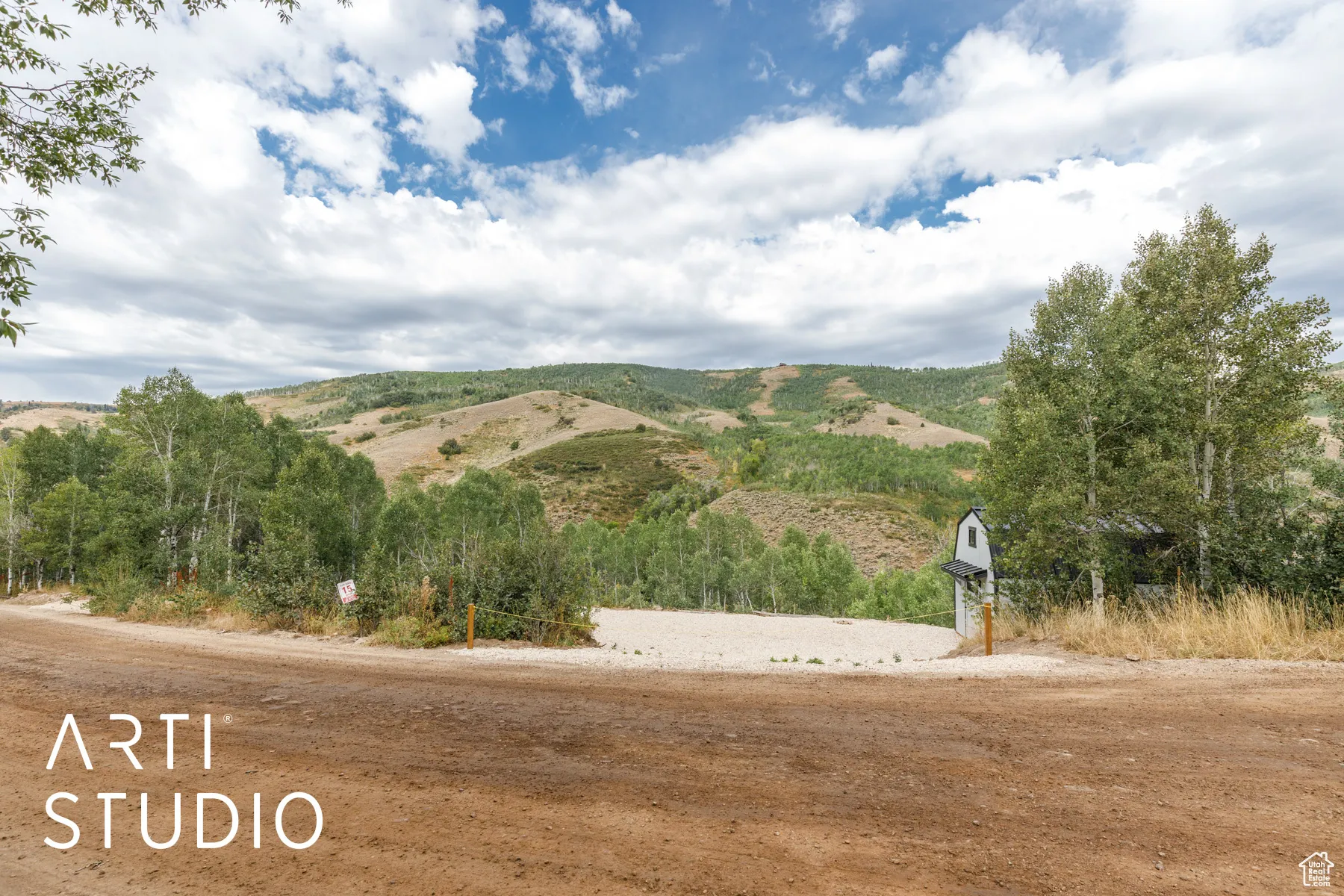 Mountain views surround the lot
